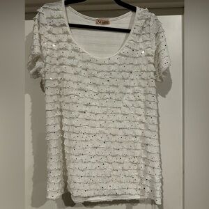 Lavish White Sequin Top​